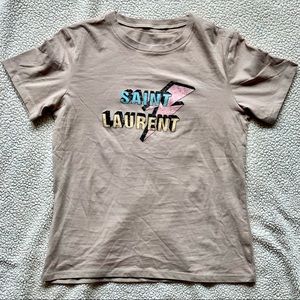 Saint Laurent Tee multicolor with lightening bolt